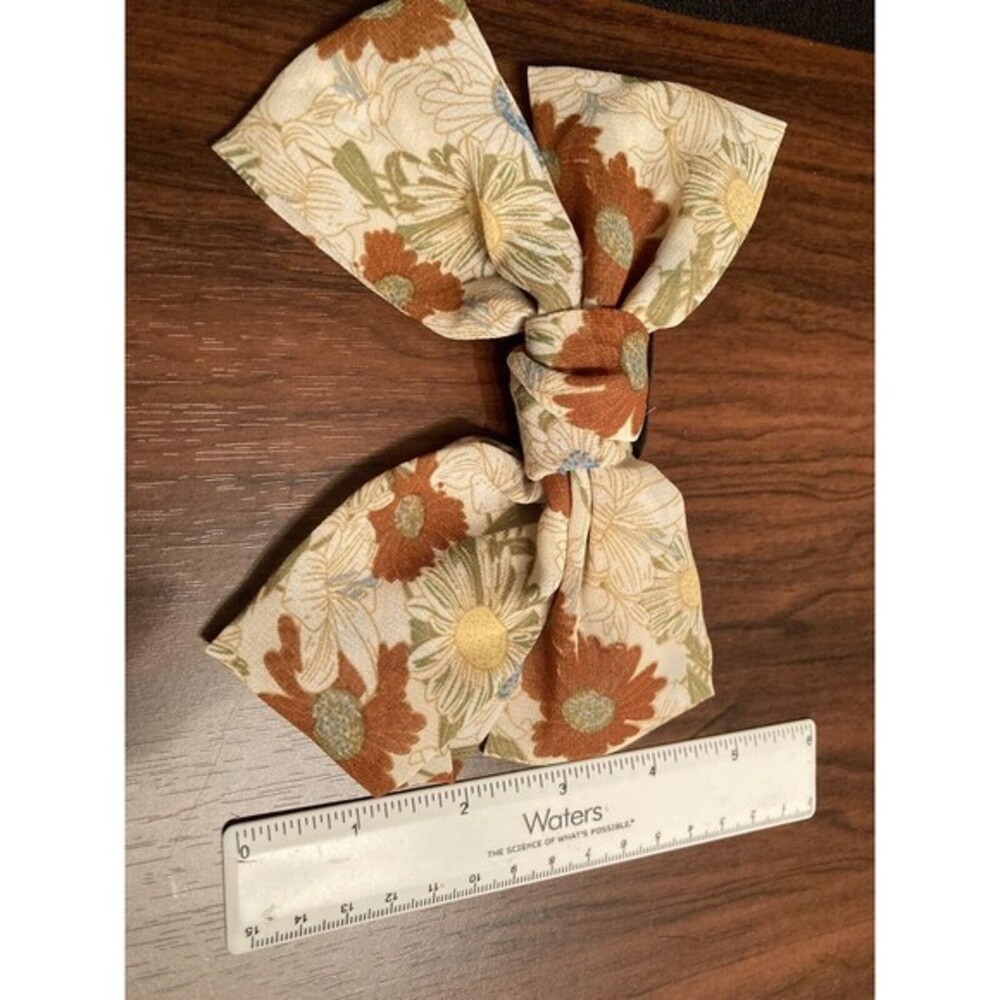 Floral Hair Bow Women OS Multicolor Excellent French Barrette Oversized Clip - Picture 5 of 5